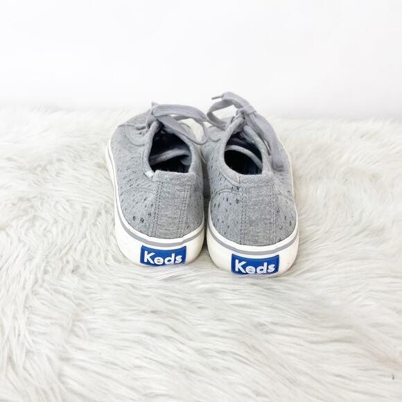 Keds 7.5 Womens Jersey Gray Textile Double Up Shoe Gitter Dot Sneakers - Picture 3 of 10